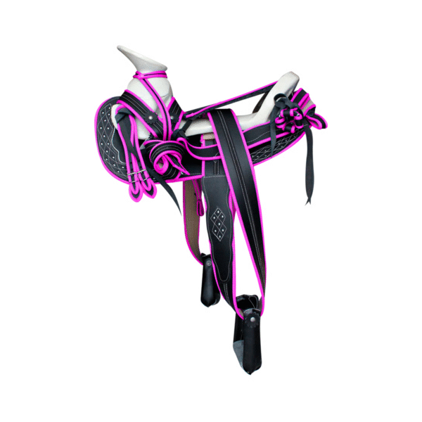 MONTURA COLA DE PATO CUERO RECUPERADO RIBETE ROSA MONTURA COLA DE PATO CUERO RECUPERADO RIBETE