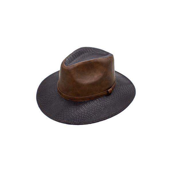 SOMBRERO IMITACION PIEL PITON CAFE OSCURO SOMBRERO IMITACIÓN PIEL PITÓN