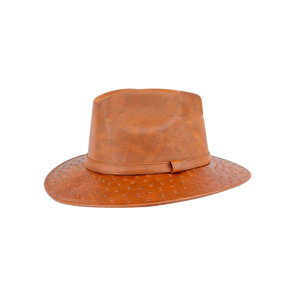 SOMBRERO INDIANA IMITACION PIEL AVESTRUZ CAFE SOMBRERO INDIANA IMITACIÓN PIEL AVESTRUZ