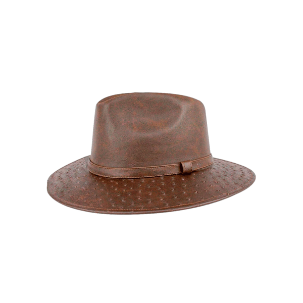 SOMBRERO INDIANA IMITACION PIEL AVESTRUZ CAFE OSC SOMBRERO INDIANA IMITACIÓN PIEL AVESTRUZ