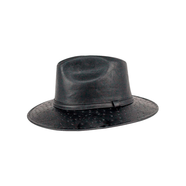SOMBRERO INDIANA IMITACION PIEL AVESTRUZ NEGRO SOMBRERO INDIANA IMITACIÓN PIEL AVESTRUZ