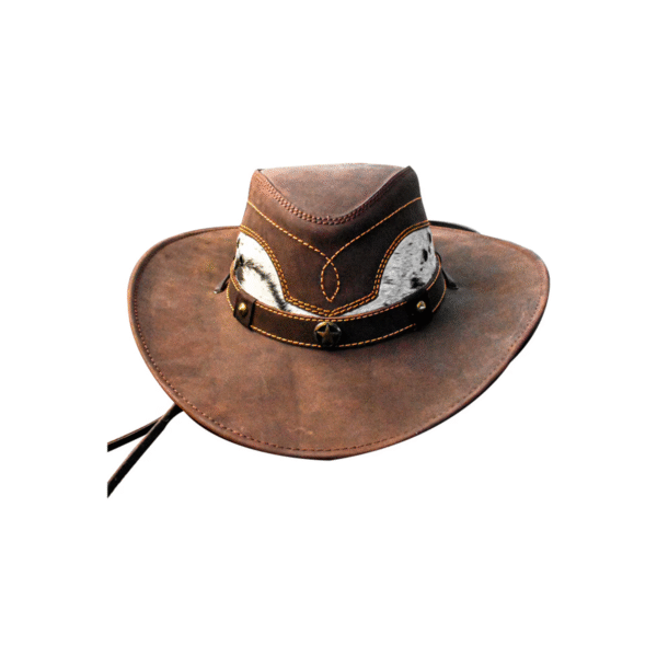 SOMBRERO VAQUETA ESTILO GINA DE PIEL CAFE SOMBRERO VAQUETA ESTILO GINA DE PIEL
