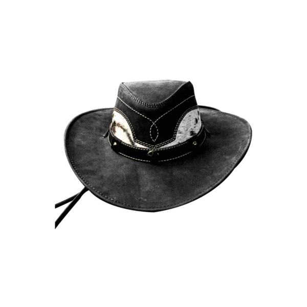SOMBRERO VAQUETA ESTILO GINA DE PIEL NEGRO SOMBRERO VAQUETA ESTILO GINA DE PIEL