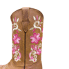Bota de Piel Bordada con Flores