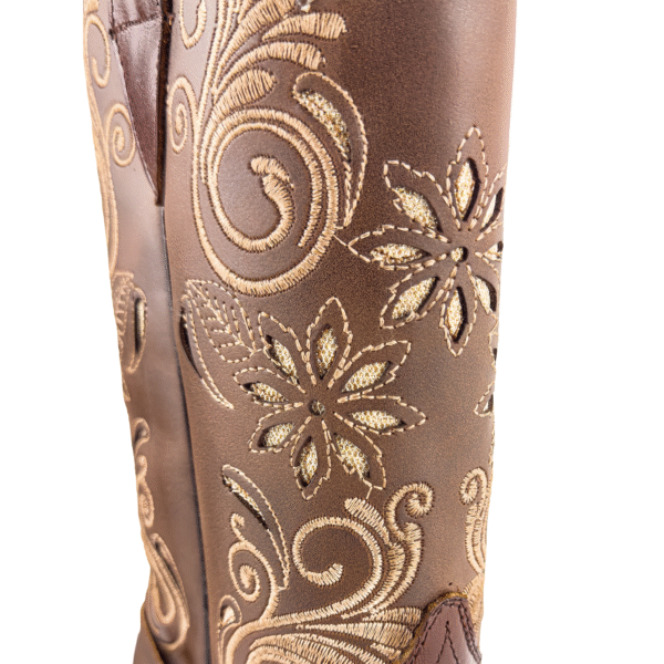 Bota de Piel Laser con Bordado Rodeo con Estribo