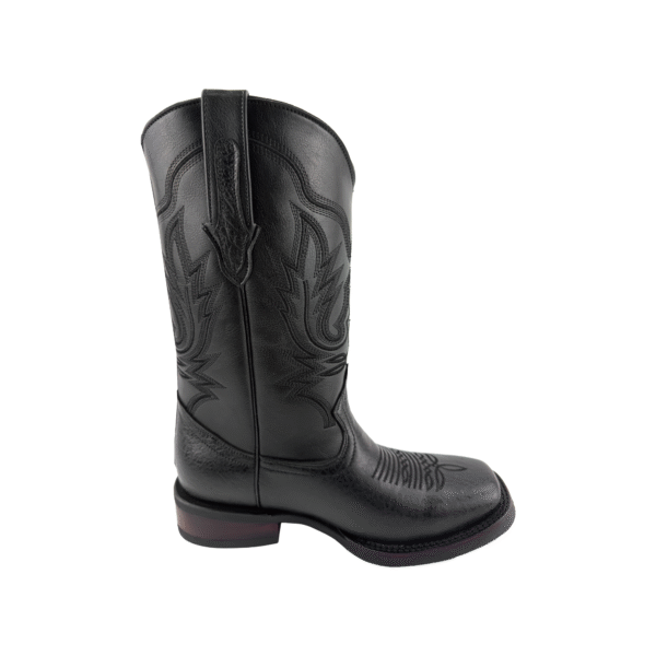 Bota de Piel Lisa Bordado