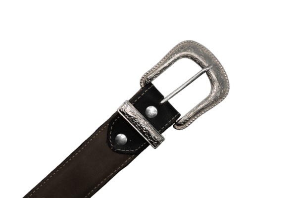 Cinturón Vaquero de Vaqueta Bordado con Girasoles