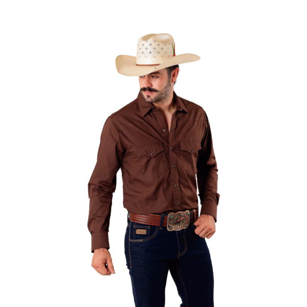 Camisa de Hombre Básica Café