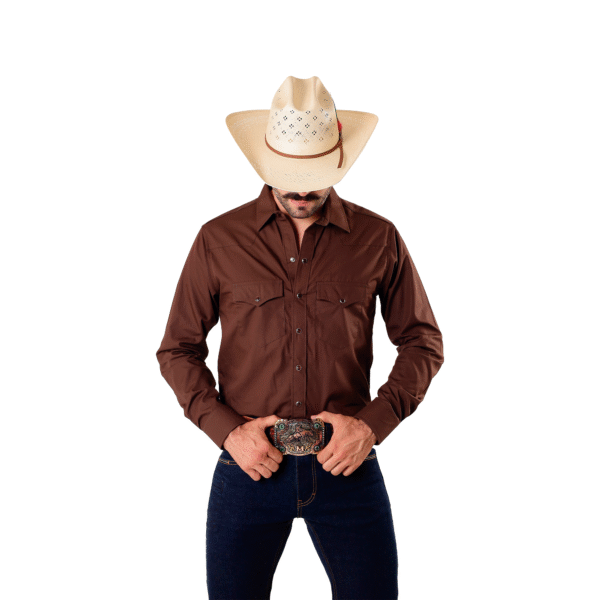 Camisa de Hombre Básica Café