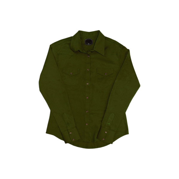 Camisa de Dama Básica Verde Militar