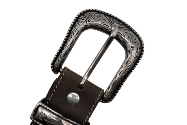 Cinturón Vaquero Bordado con Medio Girasol