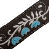 Cinturón Vaquero Bordado con Flor Azul