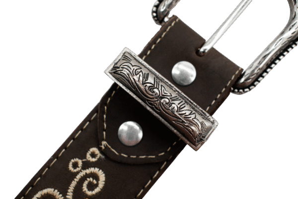 Cinturón Vaquero Bordado con Estrella Verde