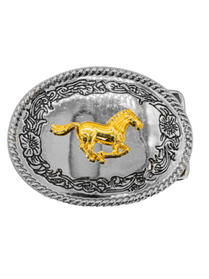 HEBILLA ESTILO ESPEJO EN FORMA DE CABALLO ENMEDIO