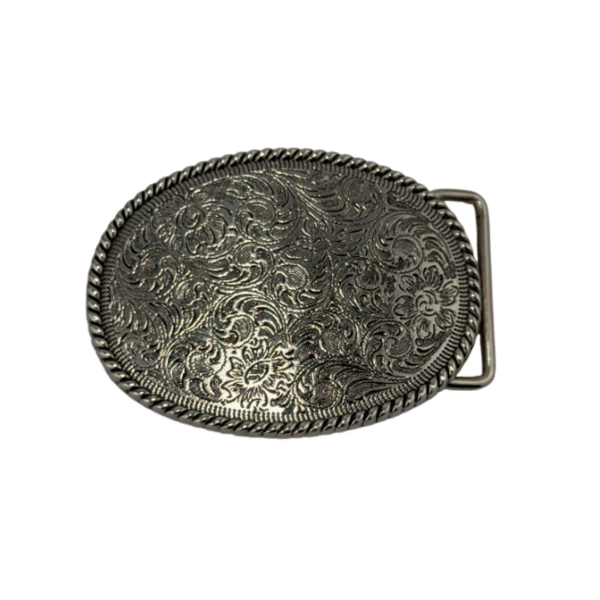HDD40-1N HEBILLA FLORAL PLATEADA