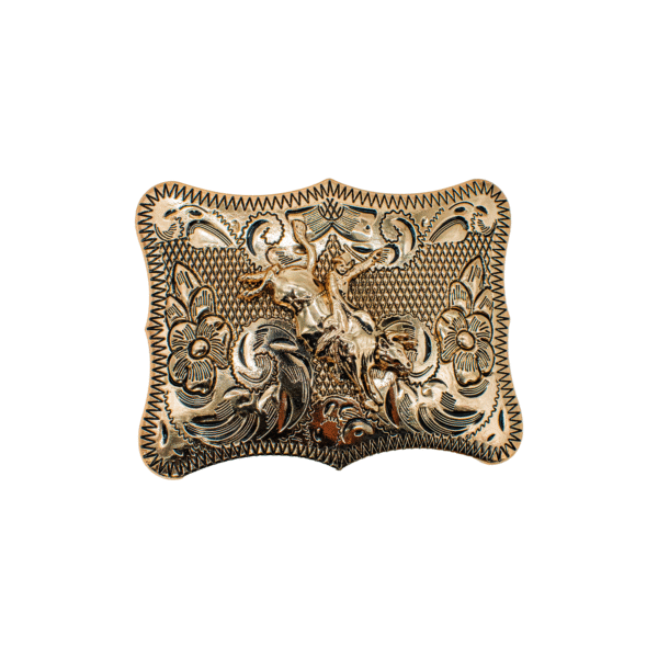 HEBILLA COLOR ORO CON UN JINETE