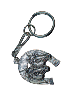 Llavero Metálico de Herradura con Caballos