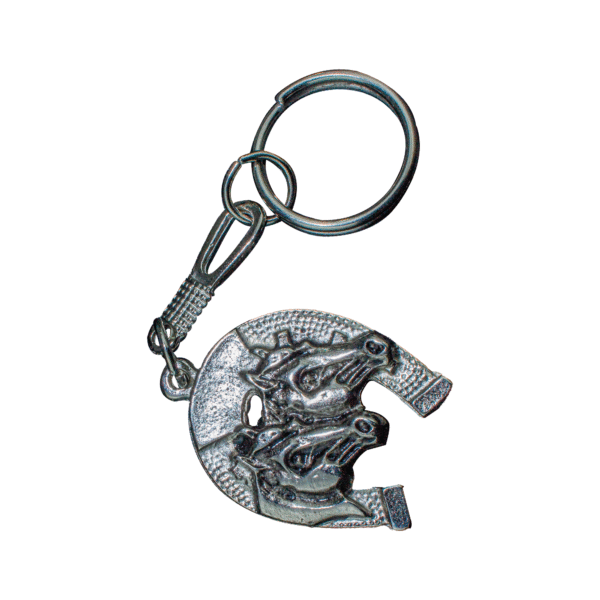 Llavero Metálico de Herradura con Caballos