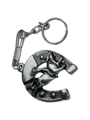 Llavero Metálico de Herradura con Jinete