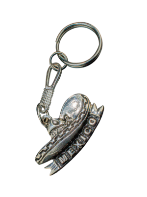 Llavero Metálico de Sombrero Mexicano Relieve