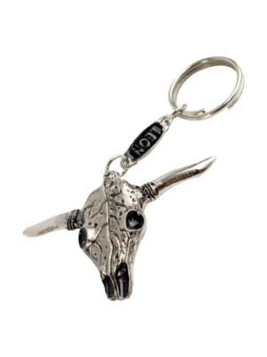 Llavero Metálico de Cráneo de Toro