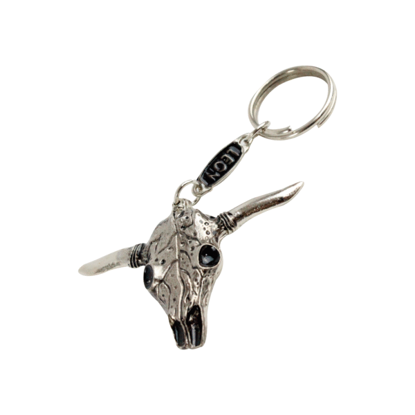 Llavero Metálico de Cráneo de Toro