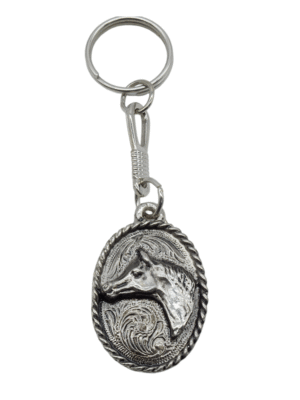 LLAVERO DE METAL CON FORMA DE MEDALLA DE CABALLO