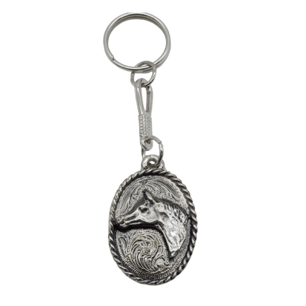 LLAVERO DE METAL CON FORMA DE MEDALLA DE CABALLO