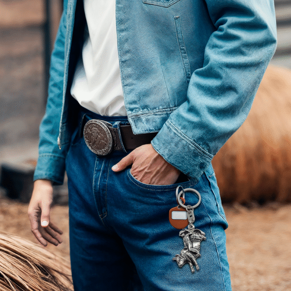 Llavero Metálico de Toro con Jinete