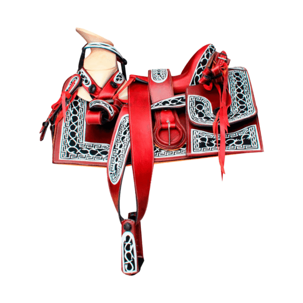 MONTURA CUADRADA VAUQETA NAVAJEADA ASIENTO FORRADO ROJO MONTURA CUADRADA VAQUETA NAVAJEADA ASIENTO FORRADO