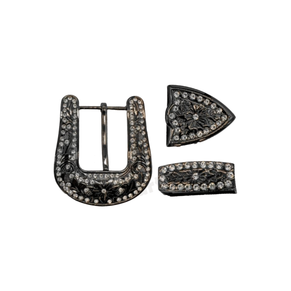 HEBILLA SET40-CON PIEDRAS NEGRA