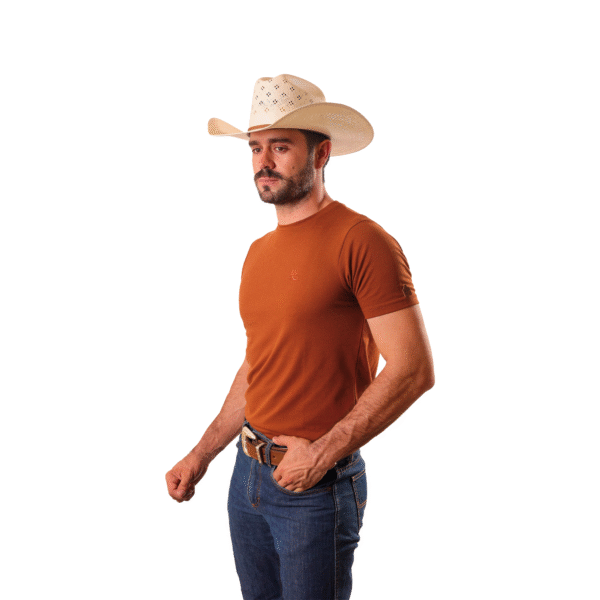 CAMISA ESTILO VAQUETA EN COLOR OGRE