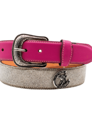 Cinturón Vaqueta con Estoperoles y Pelo