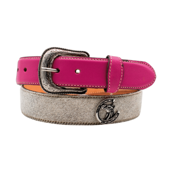 Cinturón Vaqueta con Estoperoles y Pelo