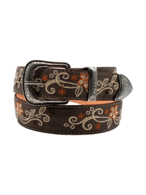 Cinturón Vaquero Bordado con Estrella Verde