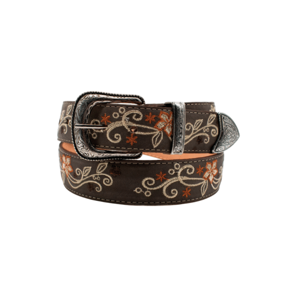 Cinturón Vaquero Bordado con Estrella Verde