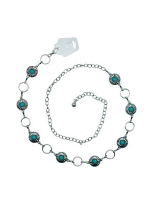 Cinturón Medallón con Piedra Turquesa