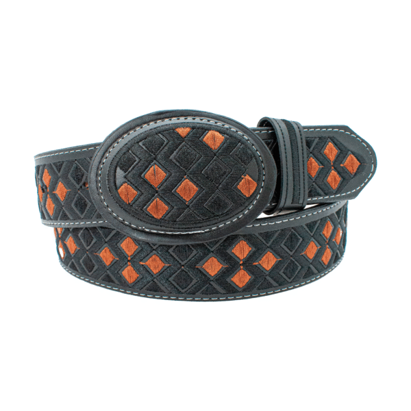 CINTURON CHARRO BORDADO BI-COLOR