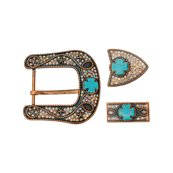 Hebilla Set40-Con Piedra Cruz Turquesa