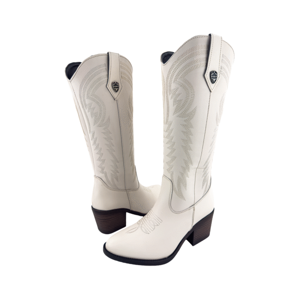 Bota Larga Sintética Bordada