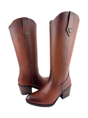 Bota Larga Sintética Lisa Café