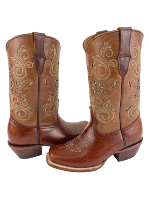 Bota de Piel Laser con Bordado