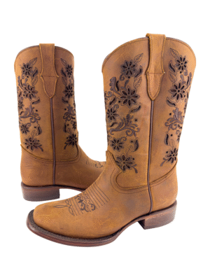 Bota de Piel Laser con Brillos