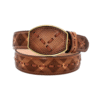 CINTURON ESTILO CANASTA DE COLOR CAFE CLARO