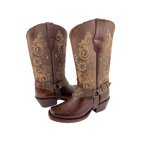 Bota de Piel Laser con Bordado Rodeo con Estribo