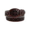 CINTURON CON FLORES DE COLOR CAFE