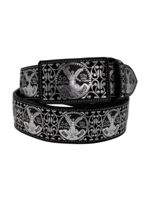 Cinturón Navajeado Laser Metálico Plateado