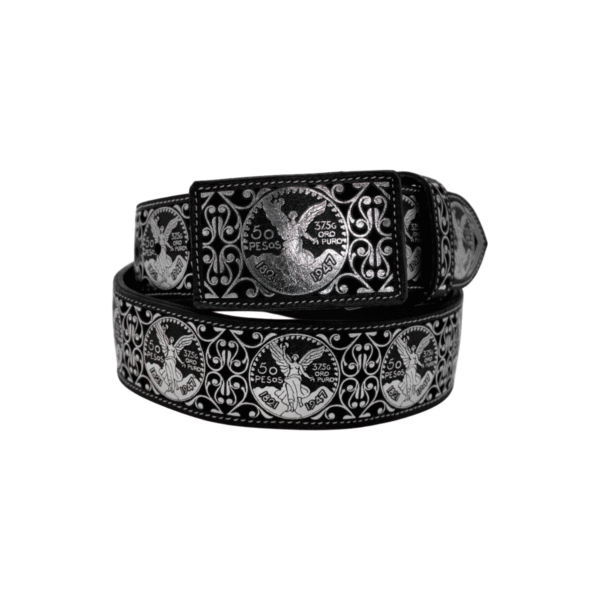 PORTADA_1 Cinturón Navajeado Laser Metálico Plateado