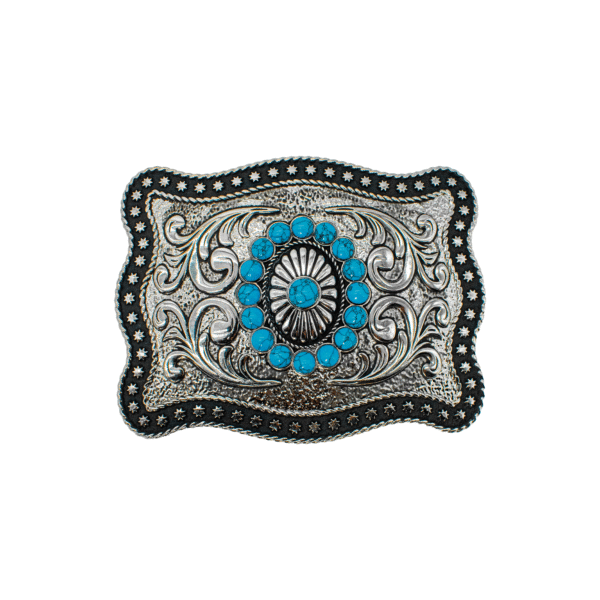 HEBILLA DE DAMA CON PIEDRAS TURQUESA