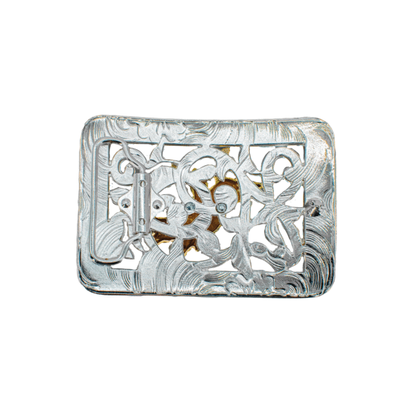 Hebilla Tlaxcala Grecas Negra Oro Plata